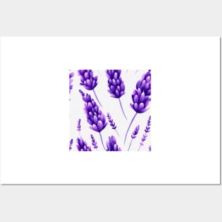 Watercolor lavender pattern Posters and Art